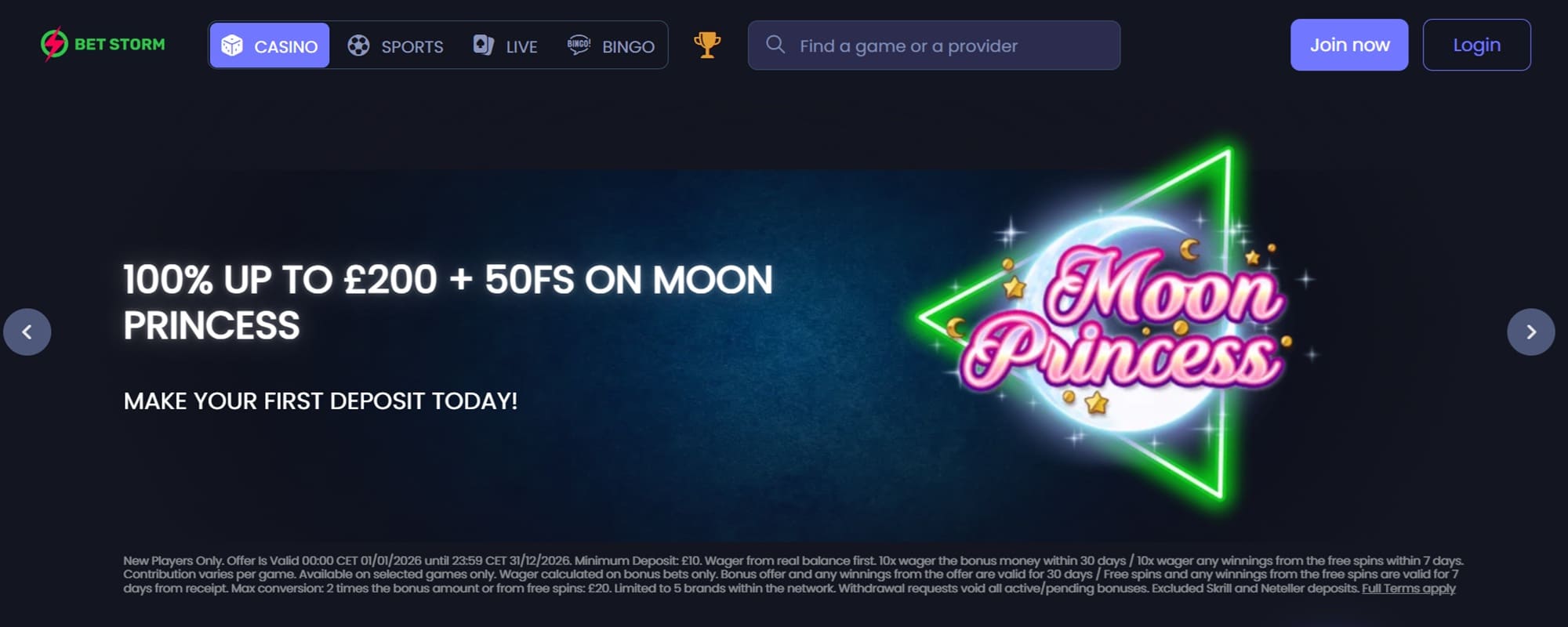 Bet Storm - New Online Casino